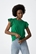 Camiseta de algodón verde con detalles de volantes, Graciosa - Imagen 1