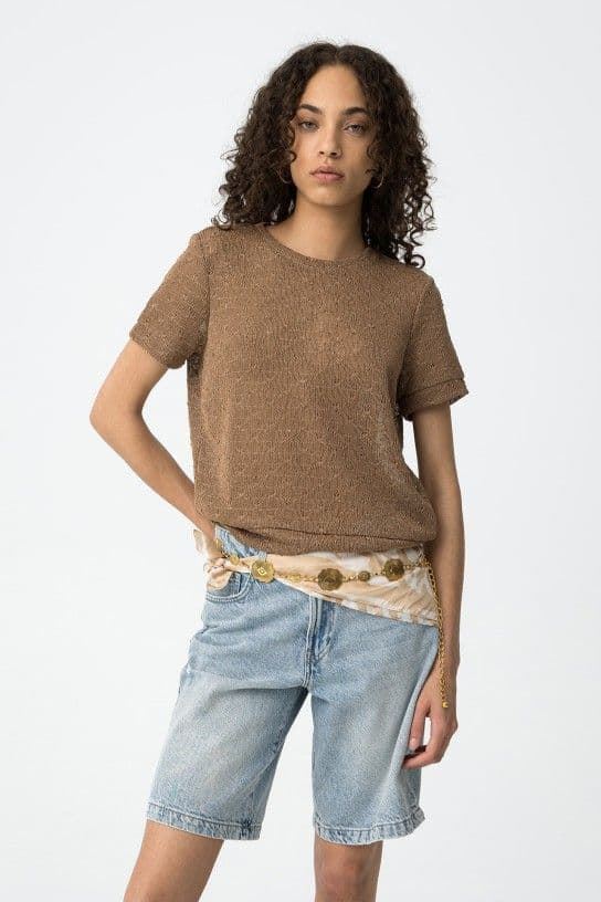 Camiseta de punto brillante con espalda abierta, Vega - Imagen 4