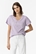 Camiseta lila de pico con Texto y perlas, Phoebe - Imagen 1