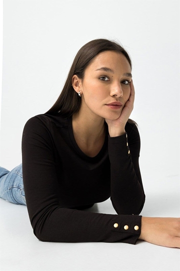 Camiseta manga larga negra, Ice - Imagen 1