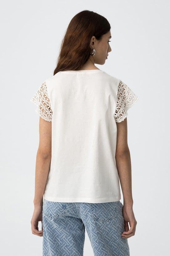 Camiseta Mangas Efecto Bordado, Nina - Imagen 4