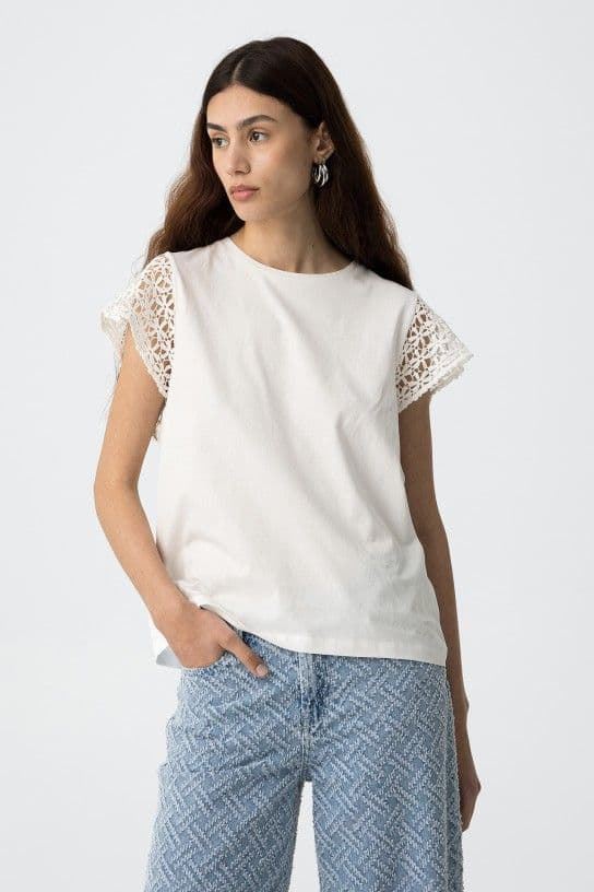 Camiseta Mangas Efecto Bordado, Nina - Imagen 5