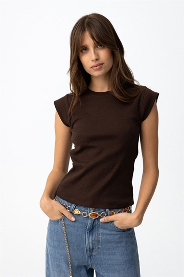 Camiseta marrón canalé, Bim - Imagen 2