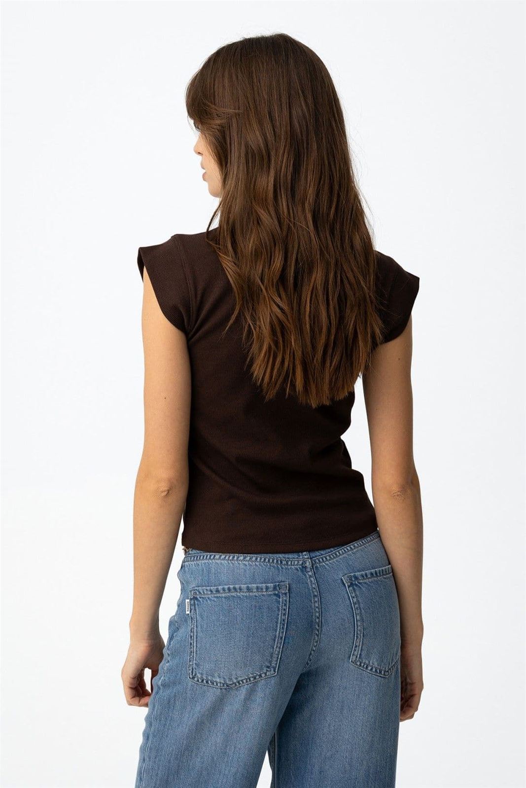 Camiseta marrón canalé, Bim - Imagen 3