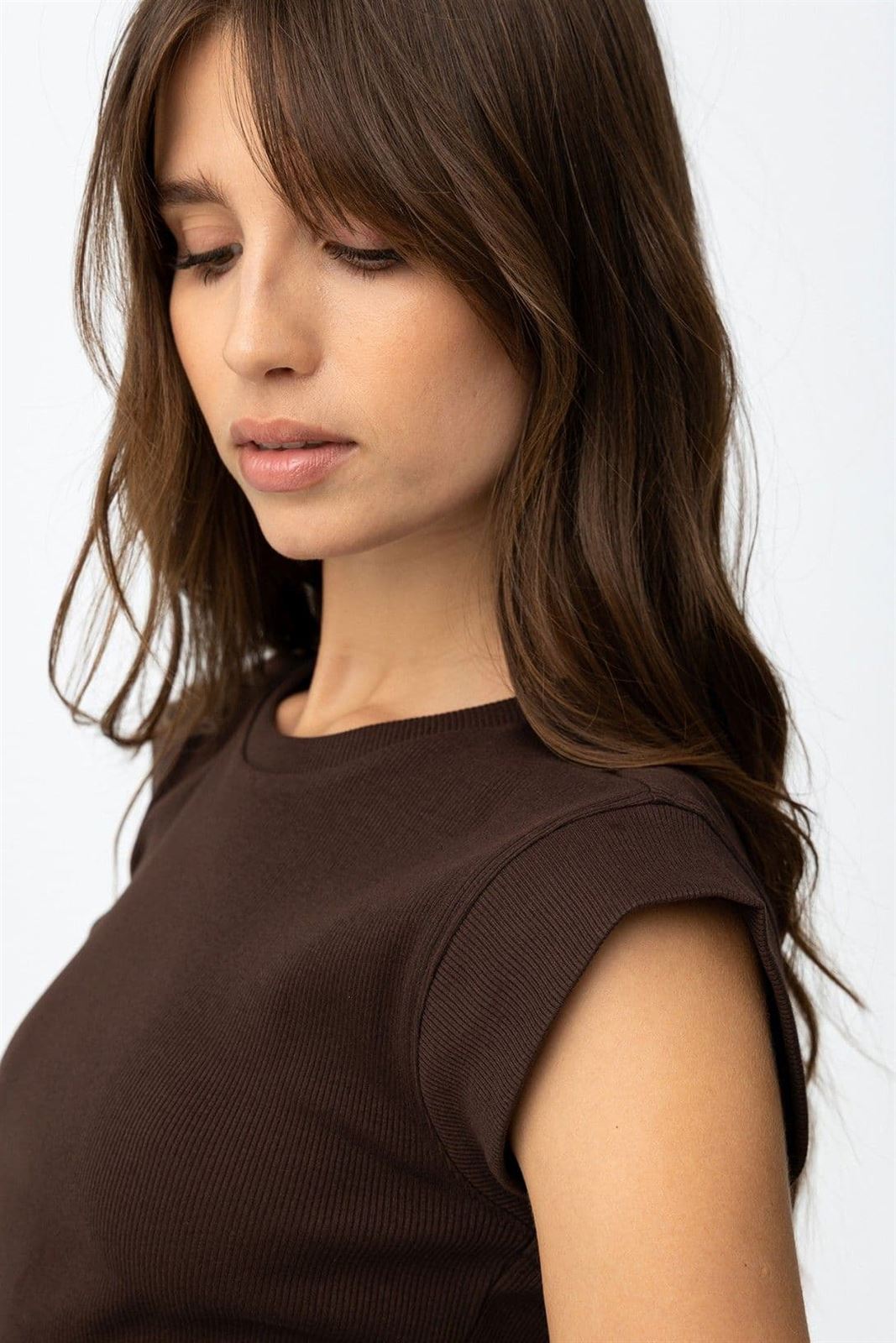 Camiseta marrón canalé, Bim - Imagen 4