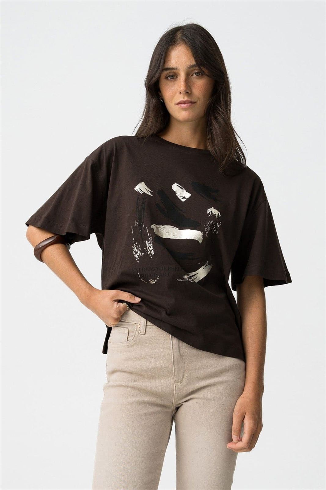 Camiseta marrón chocolate, Maizena - Imagen 4