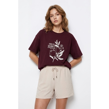 Camiseta morada estampado flores, Rosalia - Imagen 1