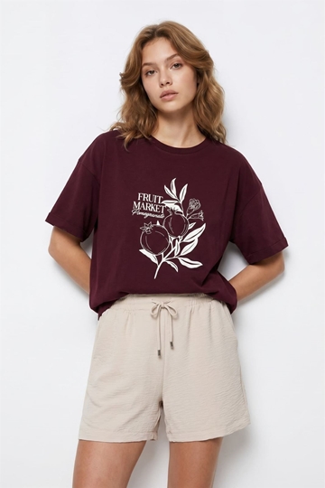 Camiseta morada estampado flores, Rosalia - Imagen 1