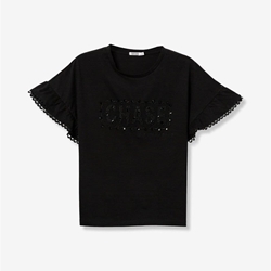 Camiseta negra con apliques, Noemia - Imagen 1