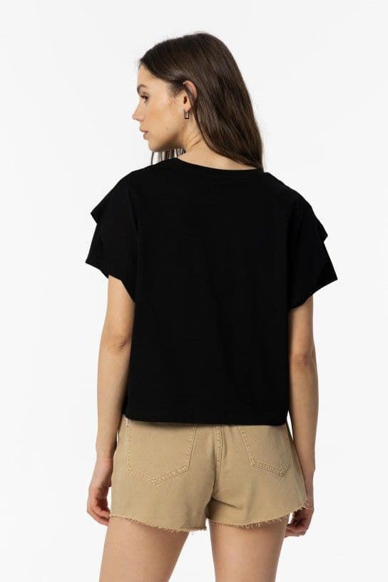Camiseta Negra Estampado Frontal con Apliques, Mercury - Imagen 3