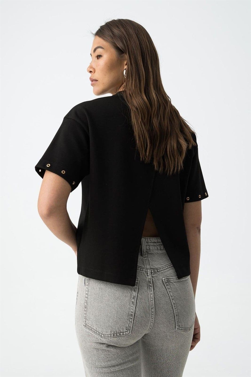Camiseta negra tachuelas, Kissy - Imagen 2