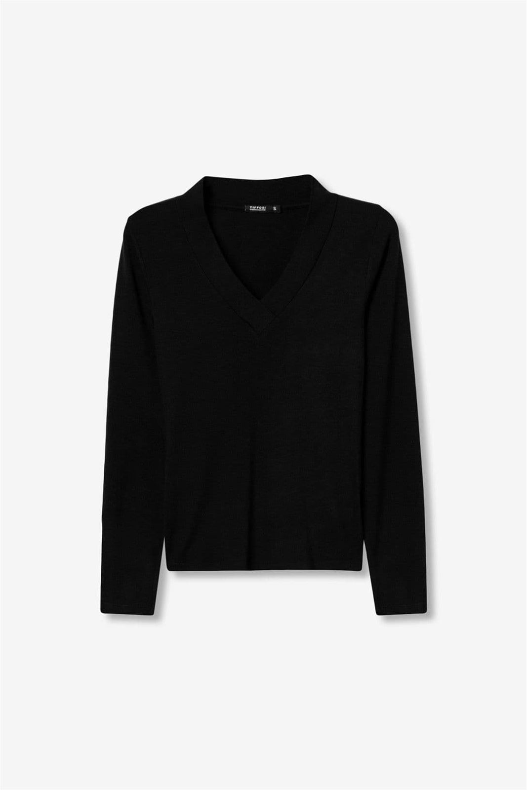 Camiseta Negro cuello pico, Brenna - Imagen 7