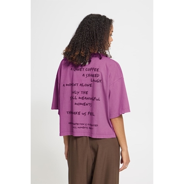 Camiseta oversize con mensaje bordado Ichi, Nica - malva - Imagen 2
