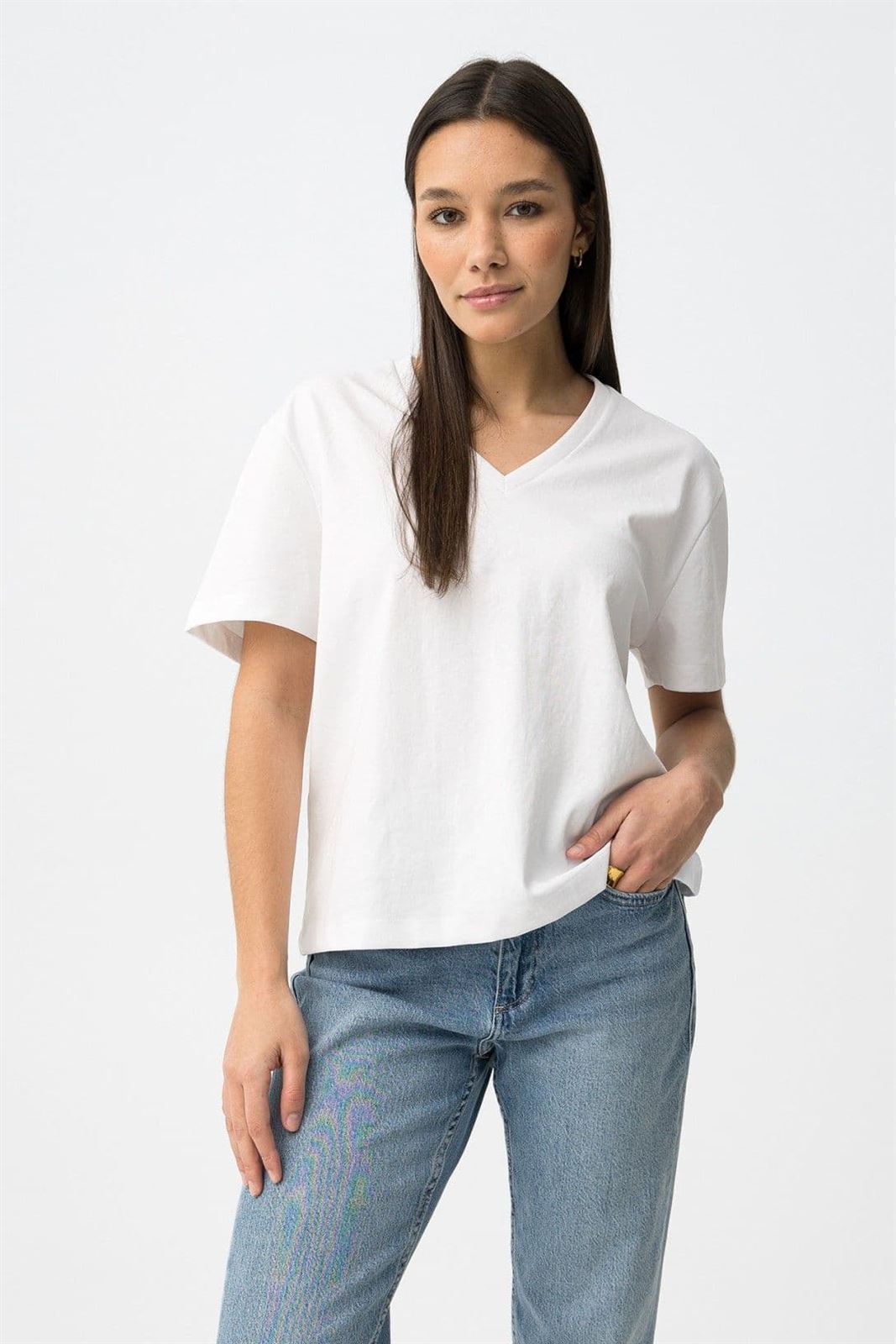 Camiseta Relaxed Blanca, Jinnie - Imagen 3