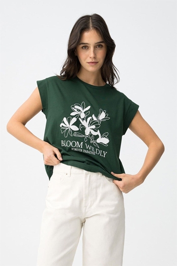 Camiseta verde con estampado, Blissey - Imagen 1