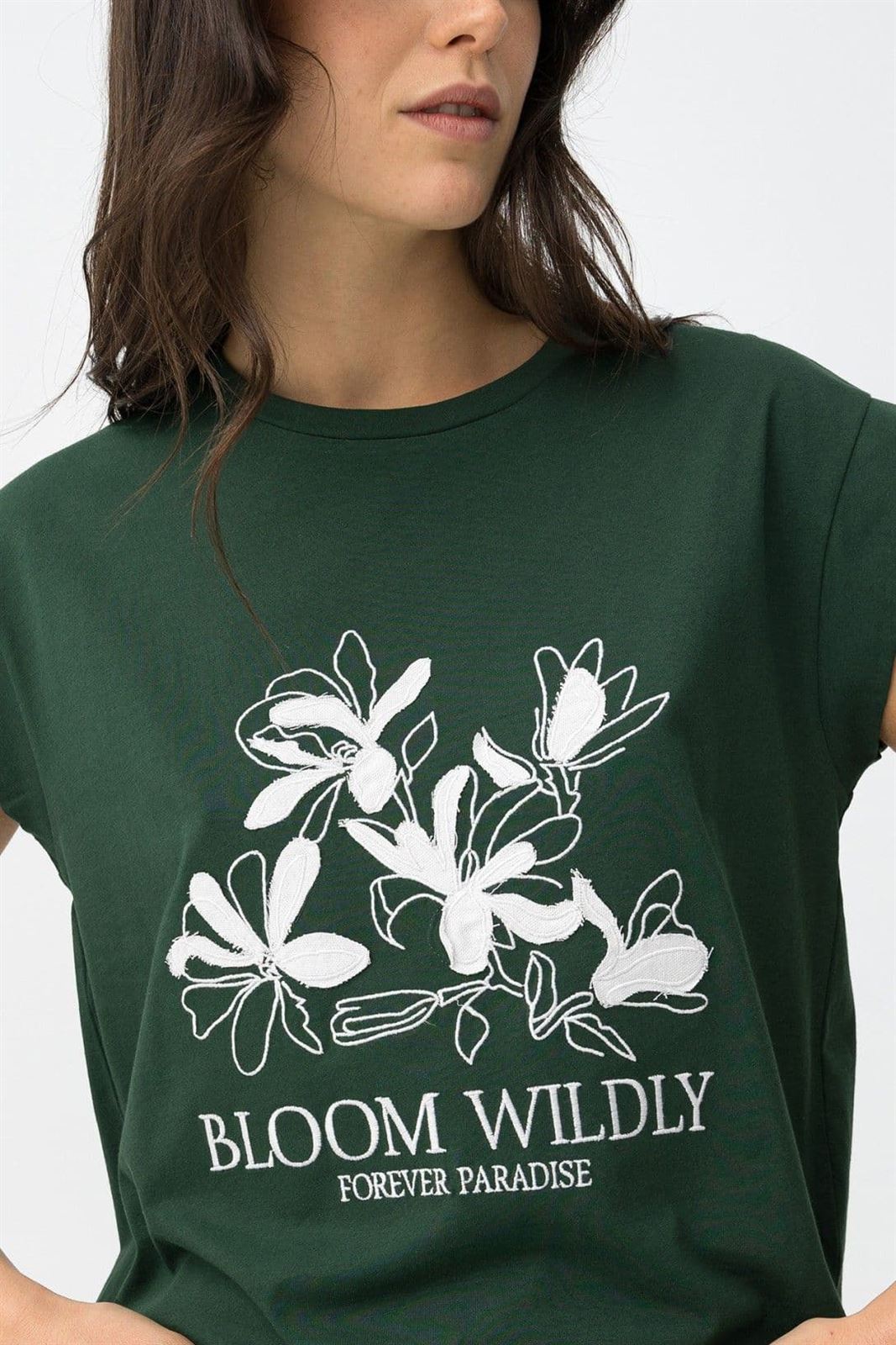 Camiseta verde con estampado, Blissey - Imagen 3