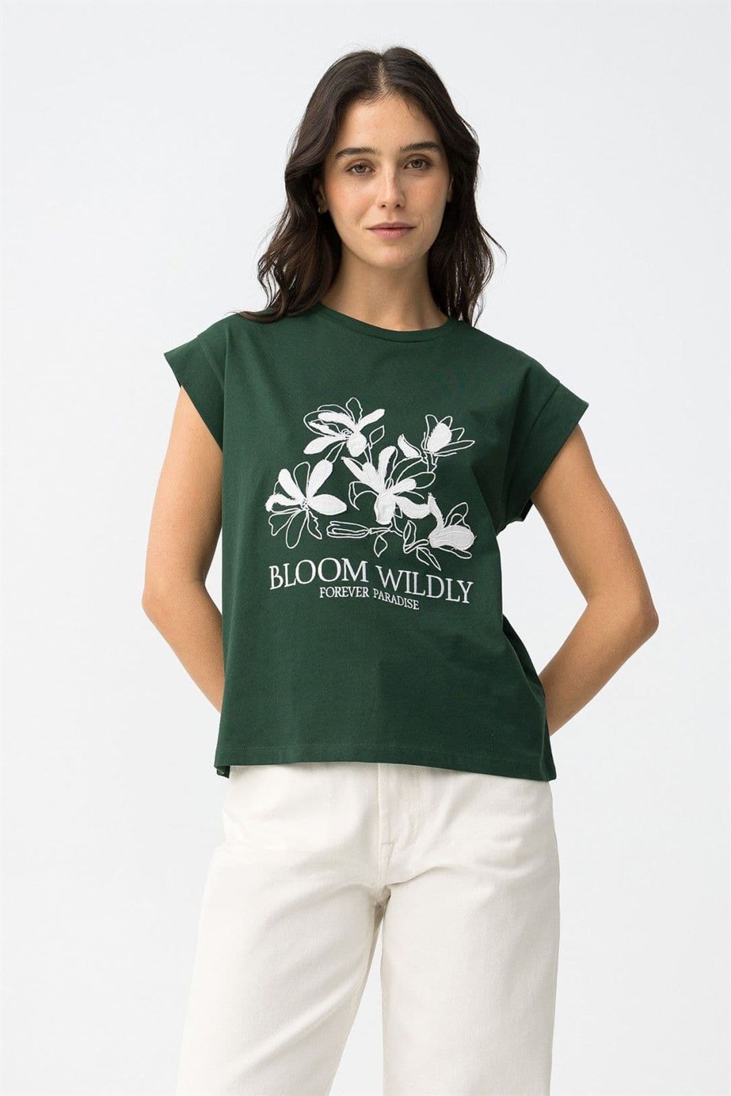 Camiseta verde con estampado, Blissey - Imagen 4