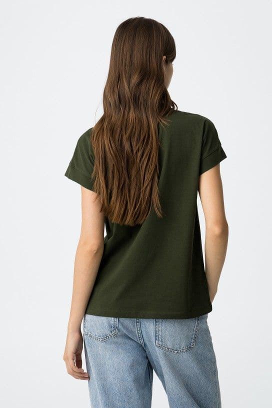 Camiseta verde Estampado Frontal Metálico, Kika - Imagen 3