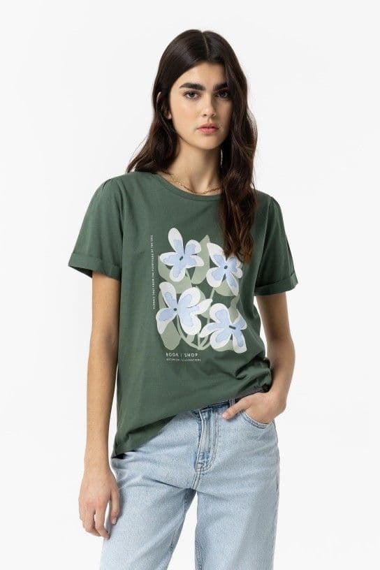 Camiseta verde flores, Jessy - Imagen 3