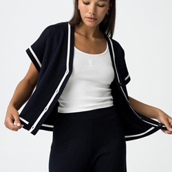 Cardigan manga corta azul marino, Dero - Imagen 1