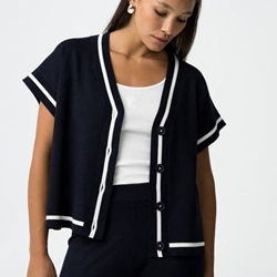 Cardigan manga corta azul marino, Dero - Imagen 2