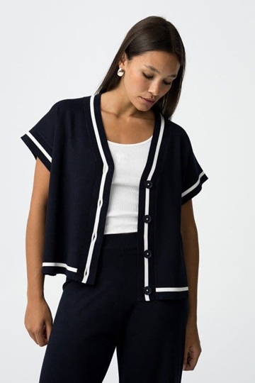 Cardigan manga corta azul marino, Dero - Imagen 2