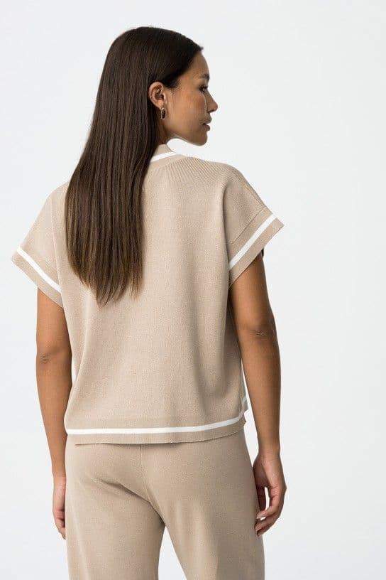 Cardigan manga corta beige, Dero - Imagen 3