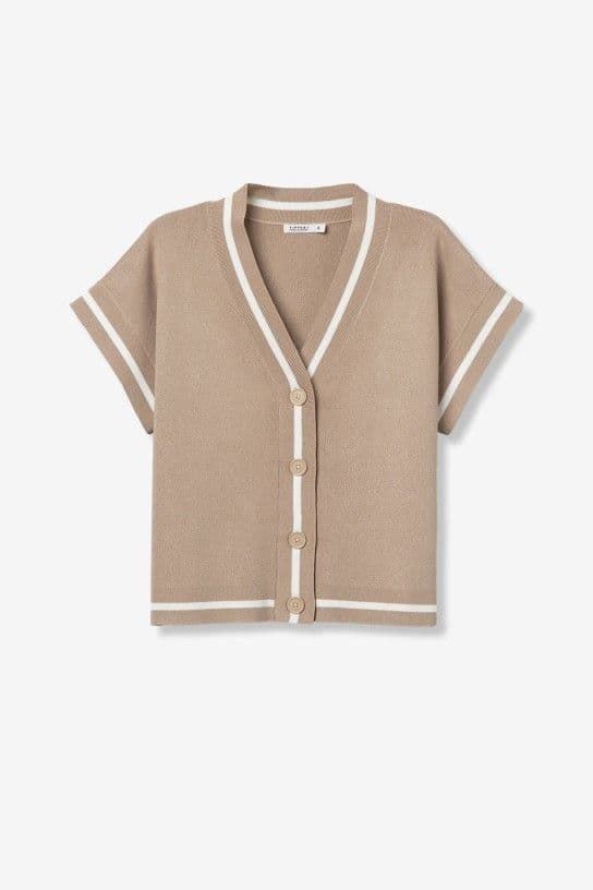 Cardigan manga corta beige, Dero - Imagen 5