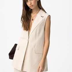 Chaleco beige oversize, Harpa - Imagen 1