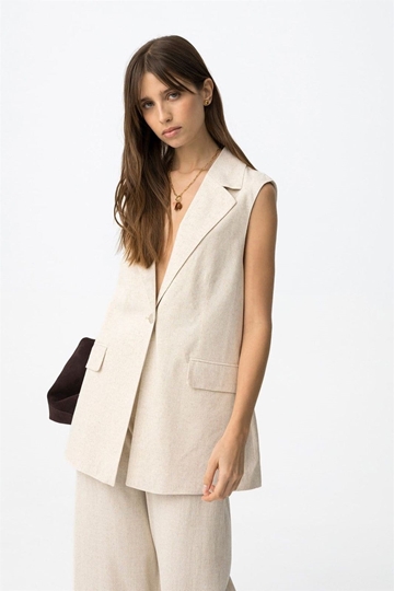 Chaleco beige oversize, Harpa - Imagen 1