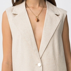 Chaleco beige oversize, Harpa - Imagen 2