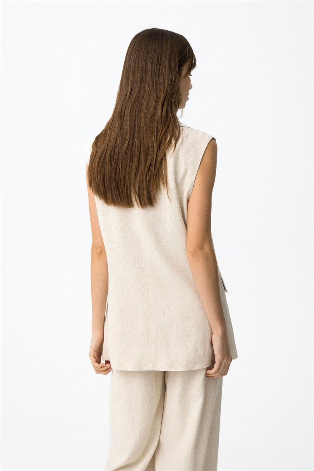 Chaleco beige oversize, Harpa - Imagen 3