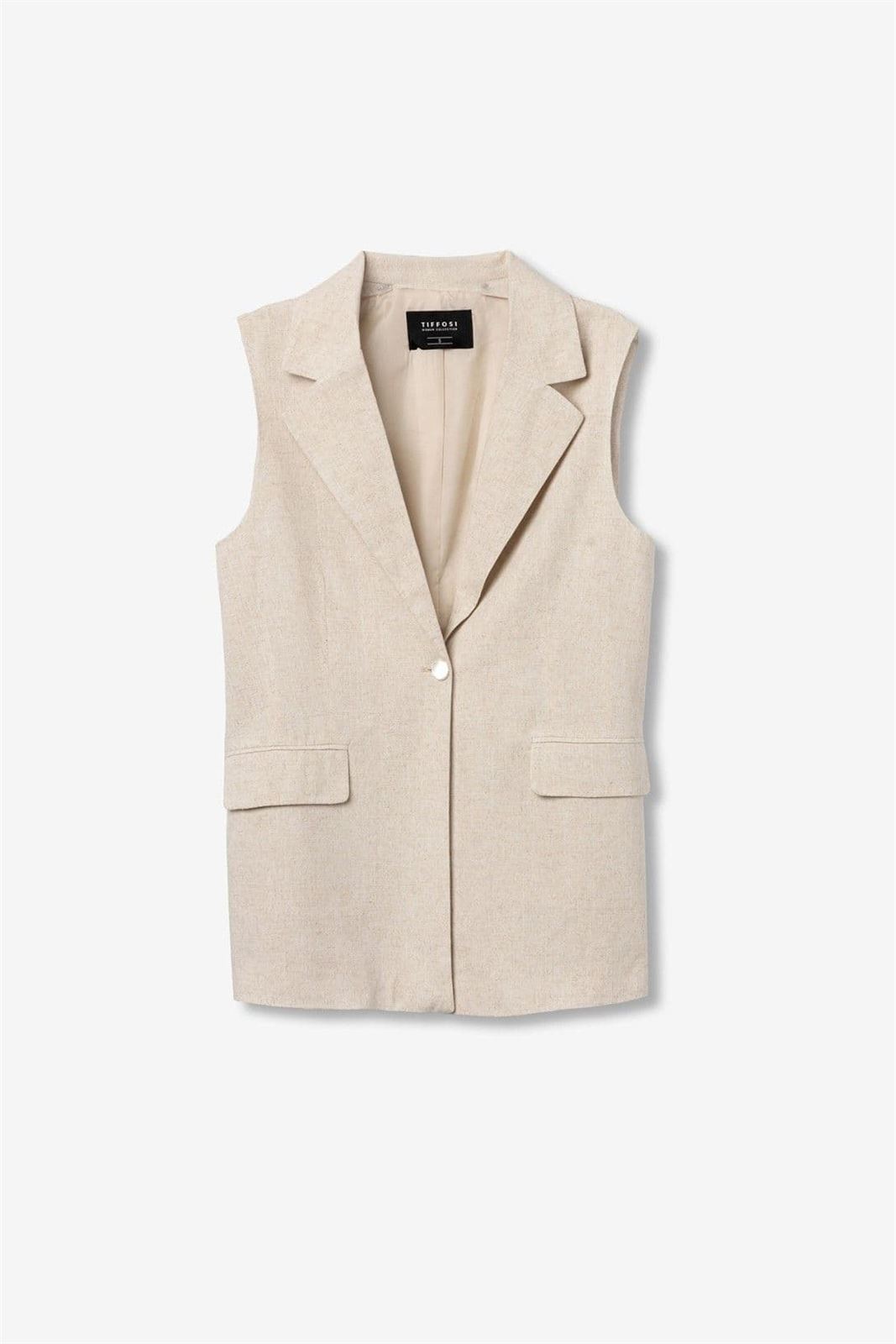 Chaleco beige oversize, Harpa - Imagen 4