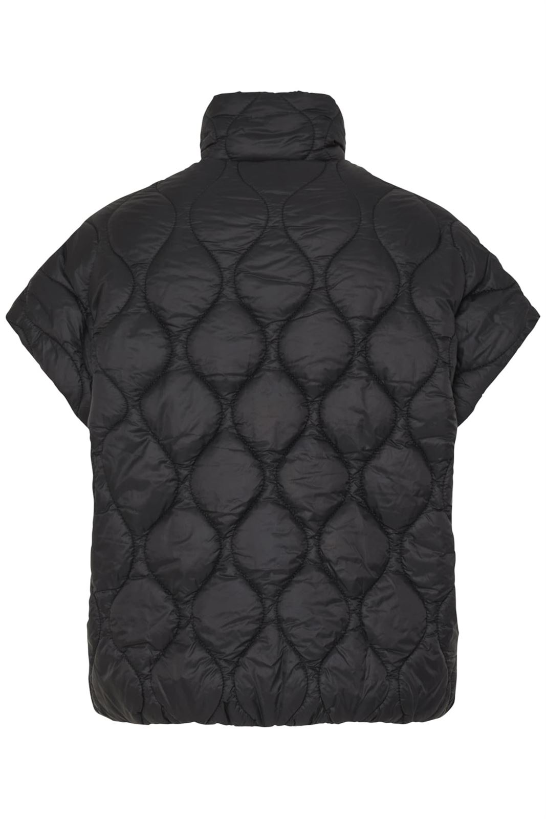 Chaleco Berta reversible acolchado de cuello alto con cremallera B.young - negro y camel - Imagen 6