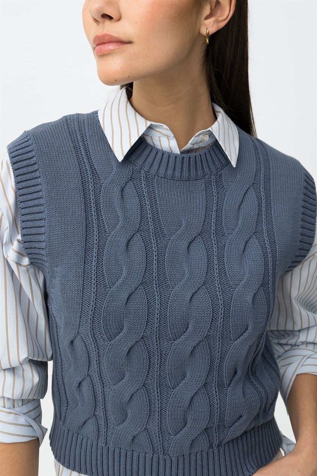 Chaleco de punto azul, Encore - Imagen 5