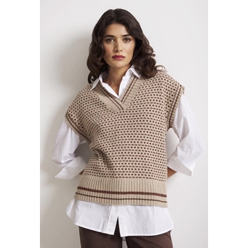 Chaleco de punto Lylu, Guadalupe - beige - Imagen 1