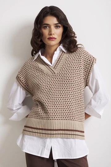 Chaleco de punto Lylu, Guadalupe - beige - Imagen 1