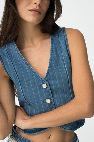 Chaleco vaquero con rayas brillantes, Alma - Imagen 2