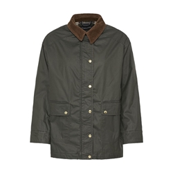 Chaqueta Corcilla encerada con cuello de pana B.young - verde oscuro - Imagen 2