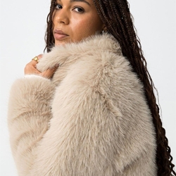 Chaqueta Corta Pelo beige, Thretha - Imagen 2