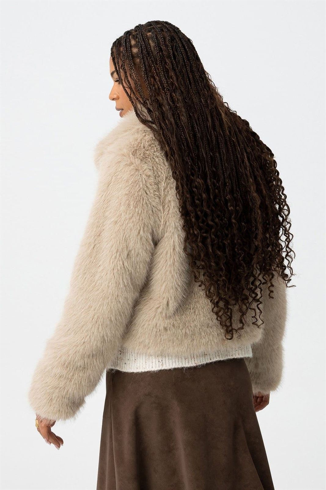 Chaqueta Corta Pelo beige, Thretha - Imagen 6