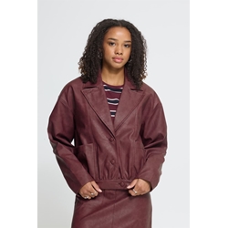 Chaqueta cropped efecto piel, Kanira Ichi - burdeos - Imagen 1