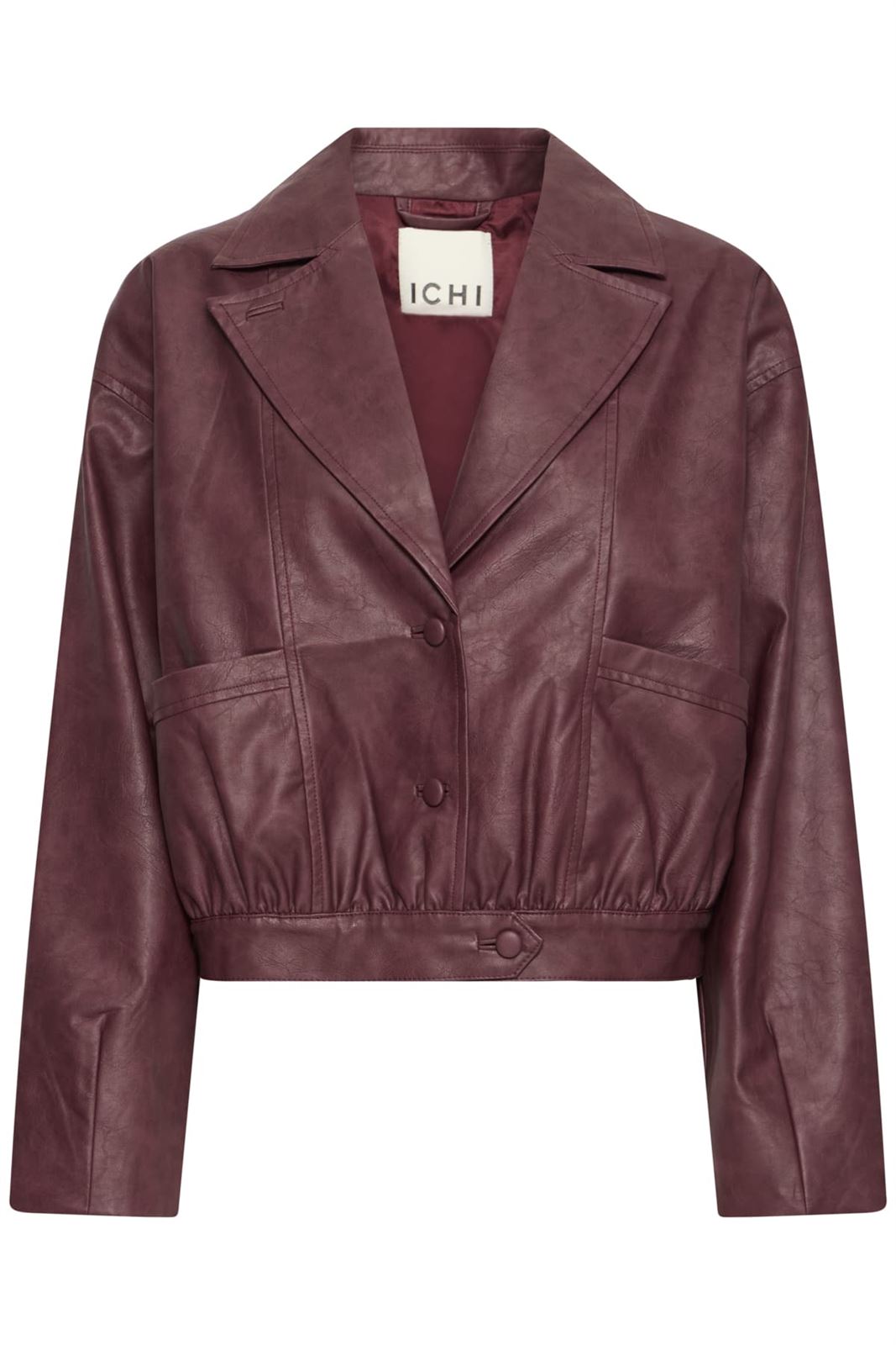 Chaqueta cropped efecto piel, Kanira Ichi - burdeos - Imagen 6
