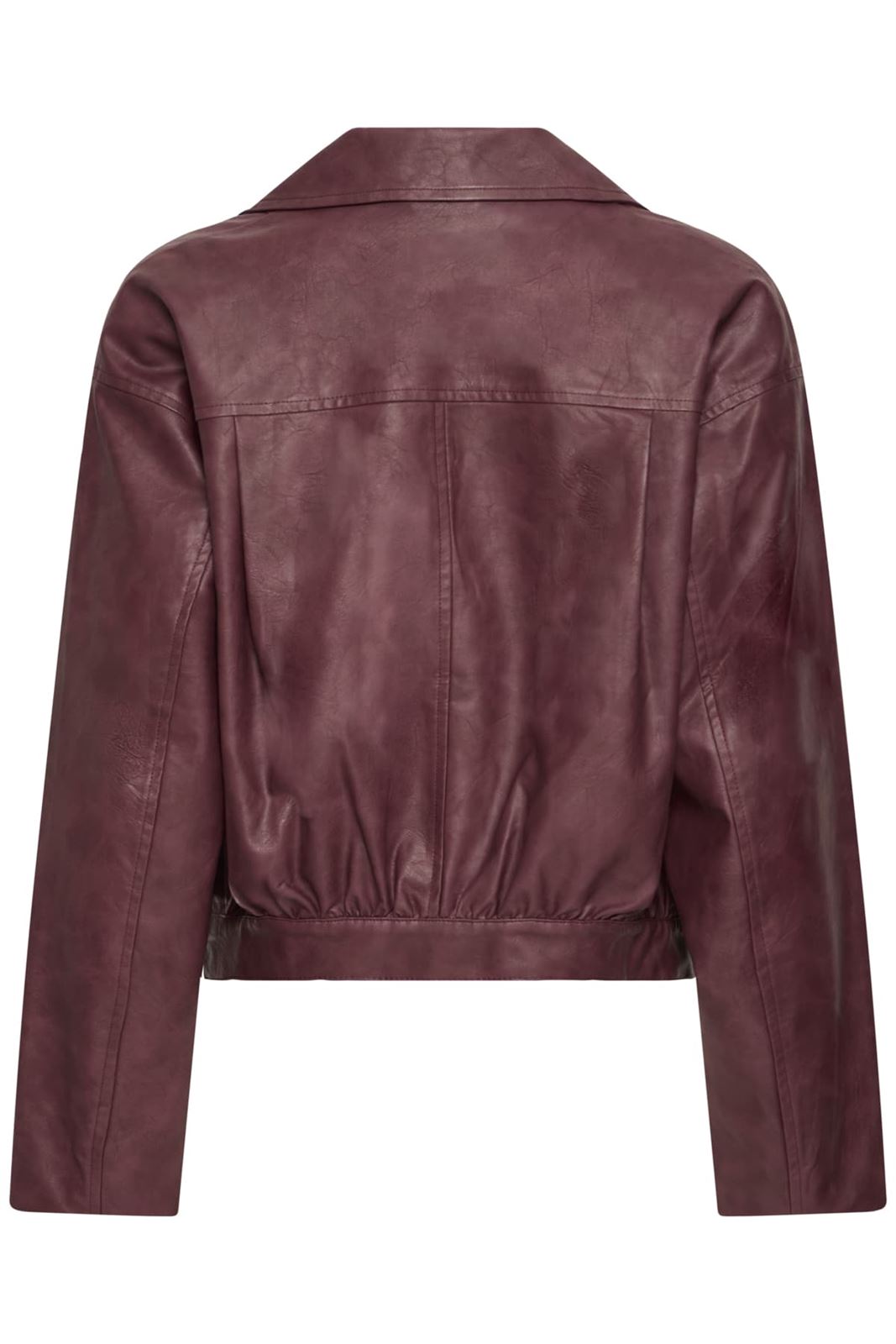 Chaqueta cropped efecto piel, Kanira Ichi - burdeos - Imagen 7