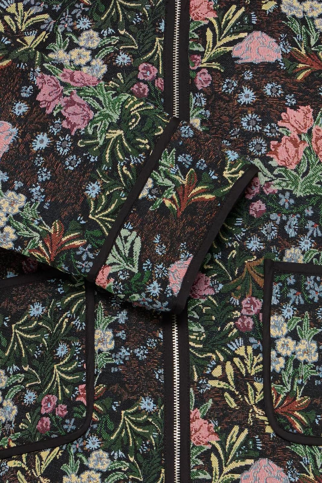 Chaqueta Hulina acolchada de flores estilo tapiz Ichi - negro multicolor - Imagen 5