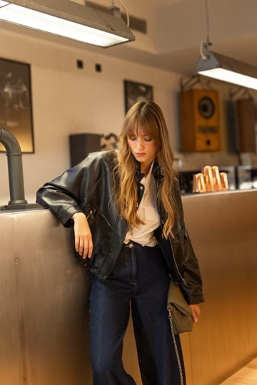 Chaqueta Oversized Efecto Piel, Piu - Imagen 1