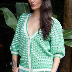 Chaqueta punto calado verde, Ih Ardina - Imagen 1