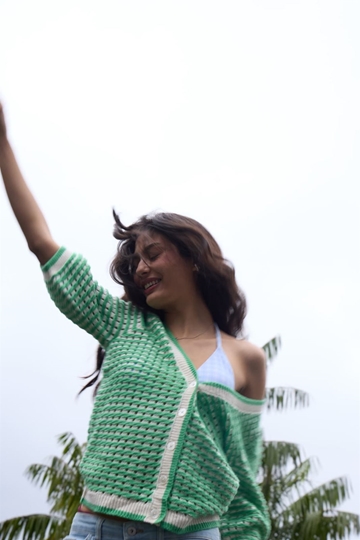 Chaqueta punto calado verde, Ih Ardina - Imagen 2