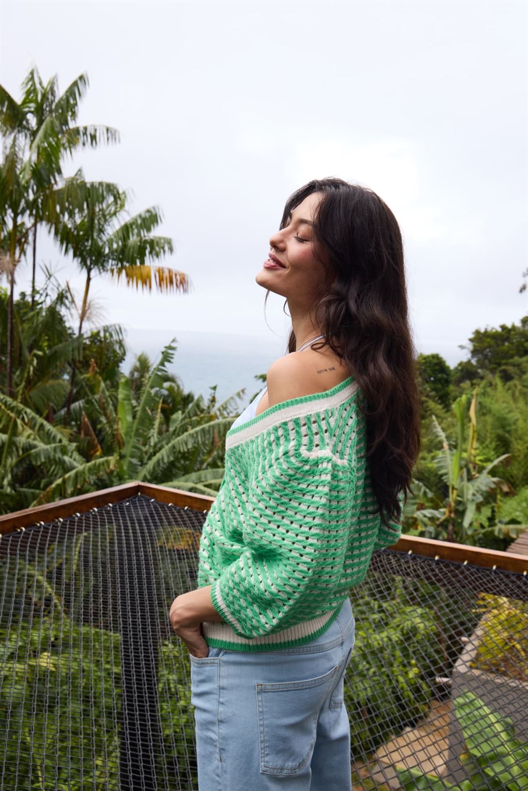 Chaqueta punto calado verde, Ih Ardina - Imagen 3