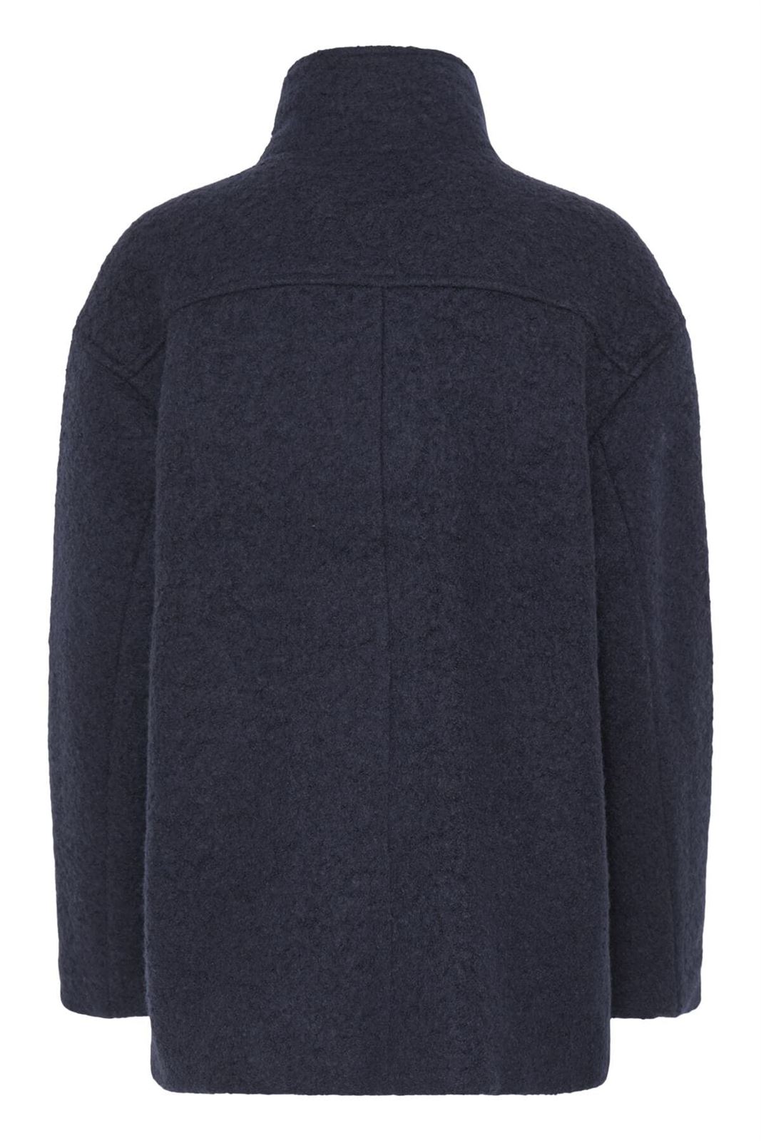 Chaqueta Stipa de efecto bouclé oversize con cuello alto y cuatro bolsillos Ichi - azul marino - Imagen 7
